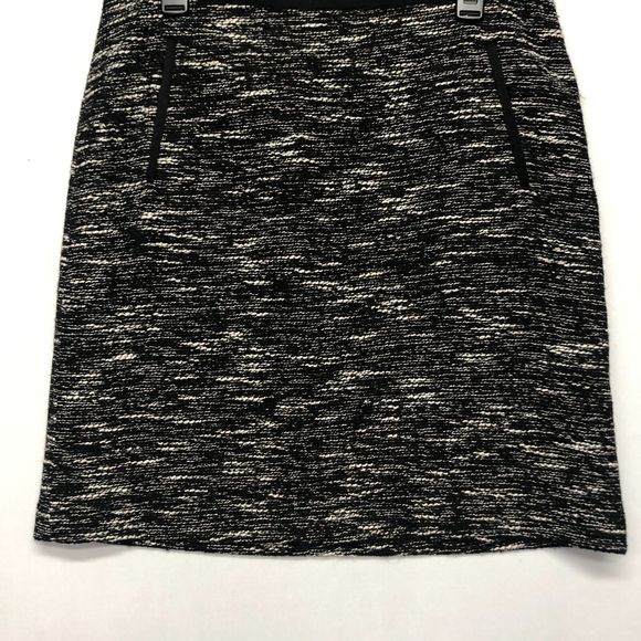 Talbots Women Black Tweed Skirt Wool Blend Pockets Size 10 Ribbon Trim M094 -24 - Picture 8 of 11